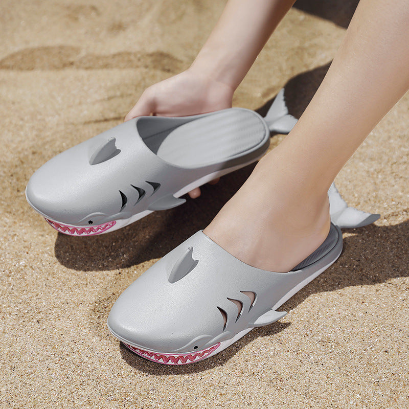 Shark Tofflor Strandskor Hem Platt Tofflor Dam Herr