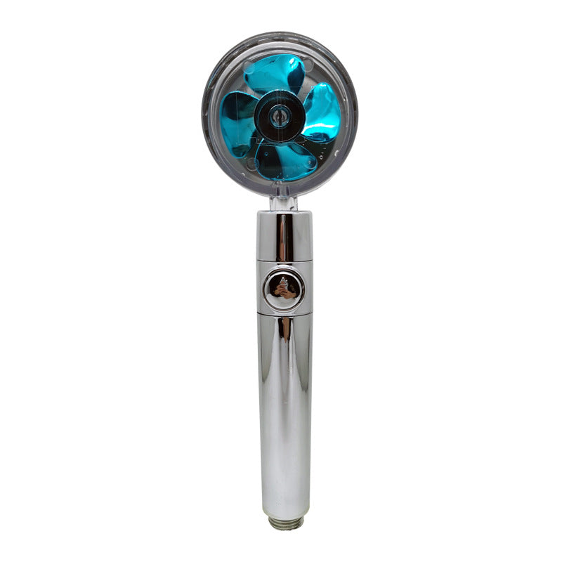 Pommeau de douche à hélice avec bouton d'arrêt et filtre en coton, buse de douche à main haute pression turbocompressée