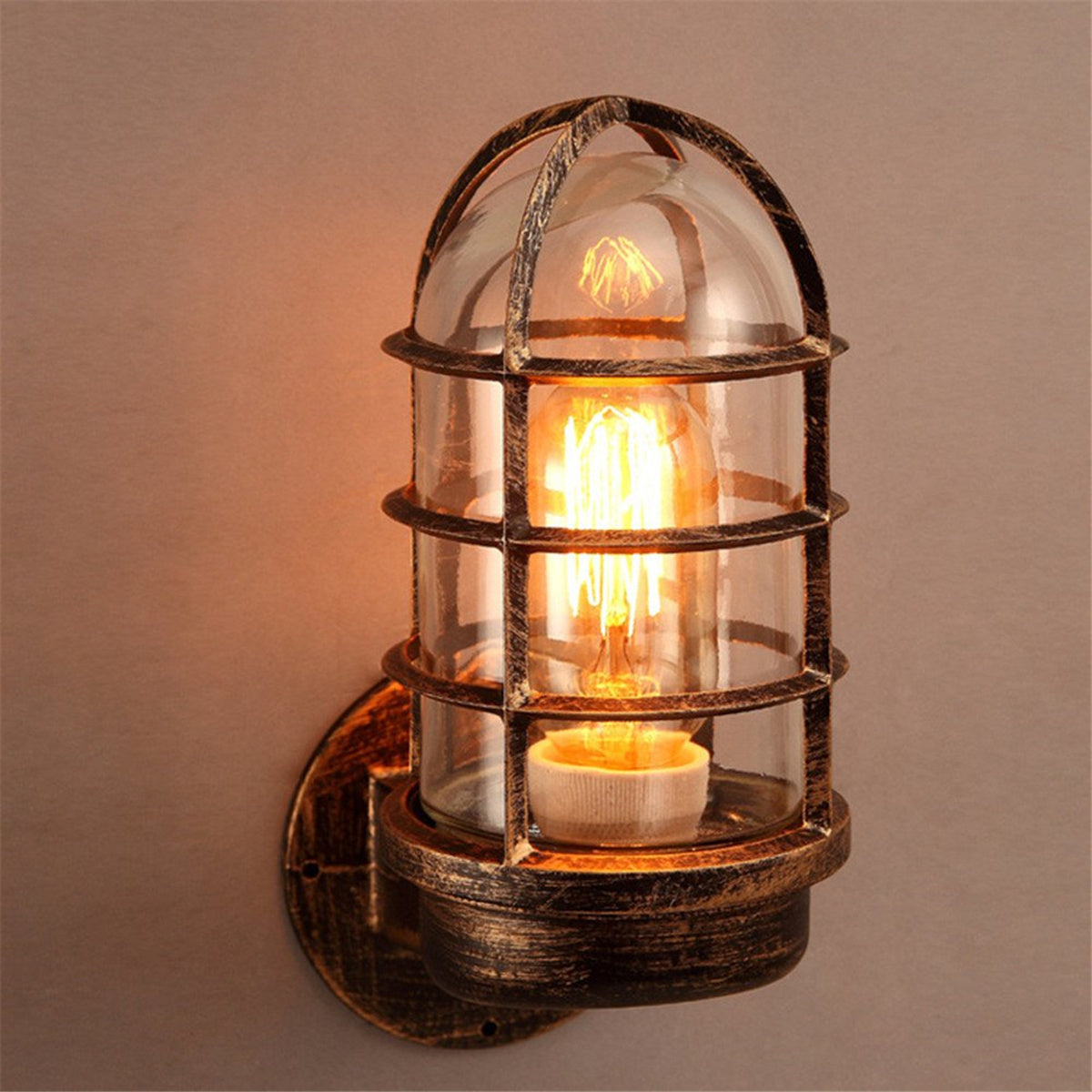 Outdoor Lighting for Cafe Bar - Vintage Glass Metal Wall Light
