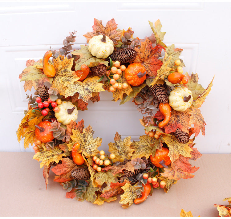 Guirlande de Simulation de citrouille, feuille de givre, Halloween, Thanksgiving, automne, accessoires de décoration pour la maison