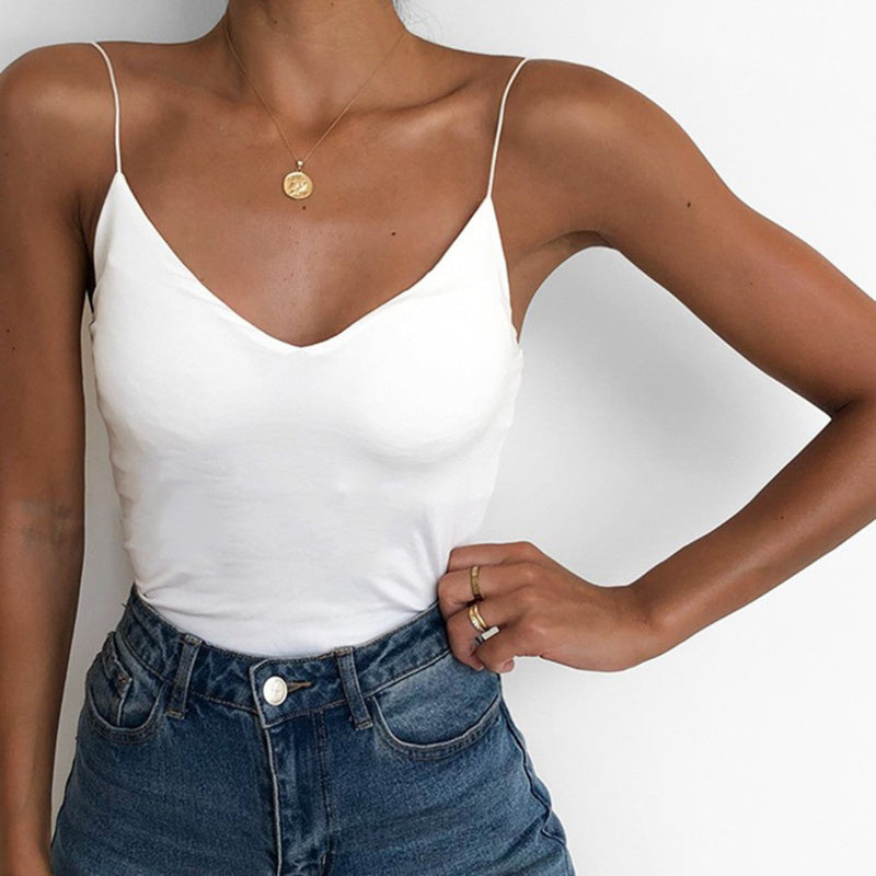 Satin femmes mince sauvage solide Camis gilet femmes débardeurs