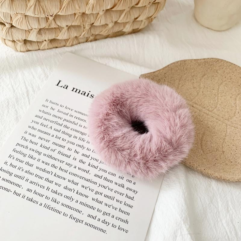 Corde à cheveux en forme de beignet en poils de lapin, corde en poils de vison
