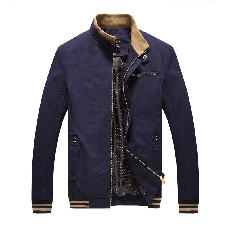 Spring Autumn Men Casual Jacket Coat Men's Fashion Washed 100% Pure Cotton Brand Clothing Jackets Man Coats