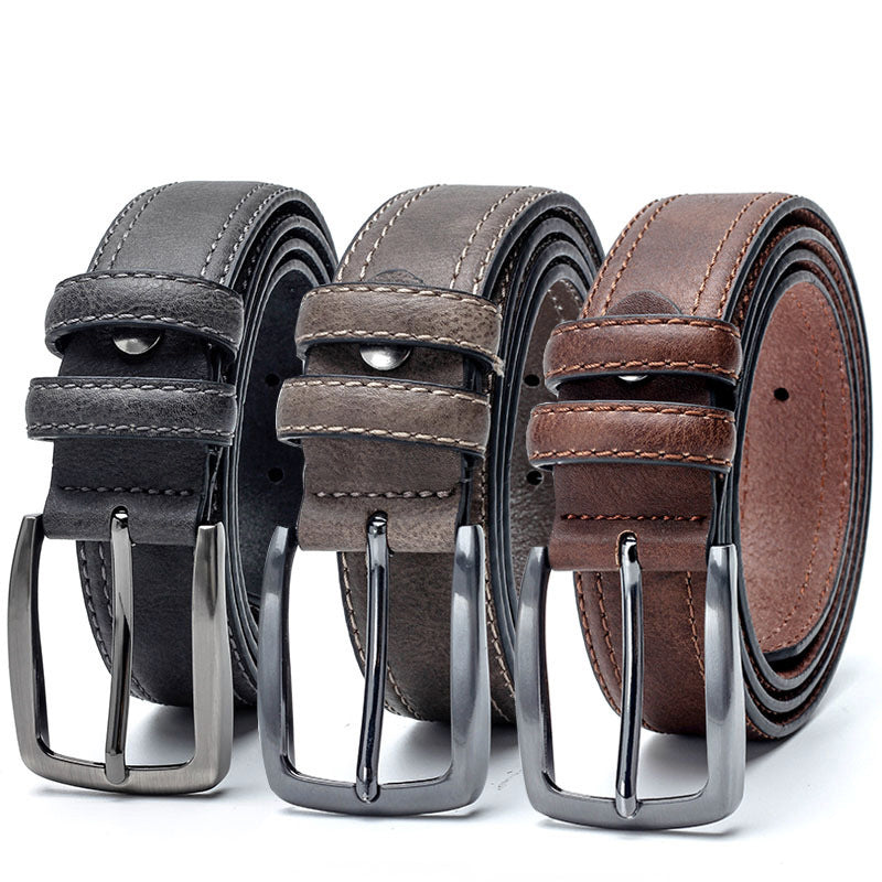 Men's Vintage Designer Belts for Jeans Luxury Split Leather - Timeless Heritage