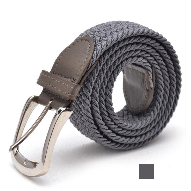 Unisex Braided Elasticated Stretch Canvas Student Belt - Flexible Comfort