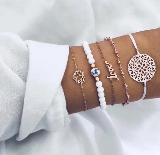 Vintage Turtle Heart Map Charm Bracelet - Boho Jewelry for Women