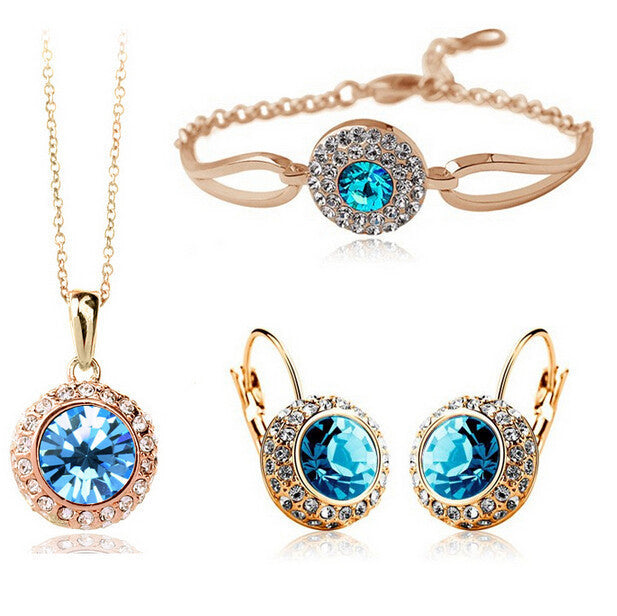 Elegant Jewelry Set - Golden Fruit Green