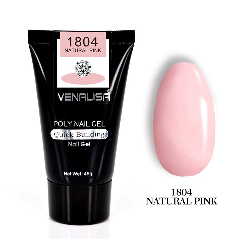 Venalisa Poly Nail Gel Kit - 45g 75ml 100pcs Complete System | Double-Head Phototherapy Builder