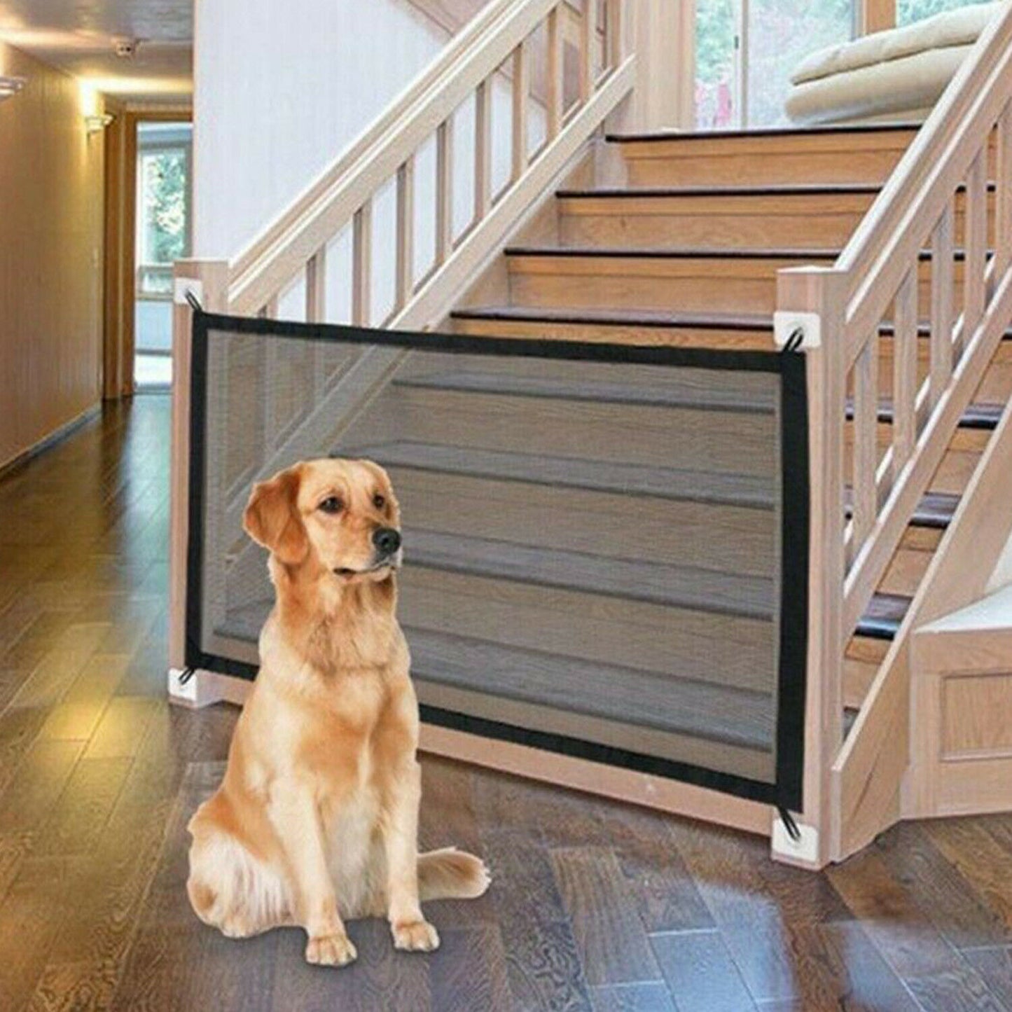 Pet Dog Fence Gate Safe Guard Säkerhetsinhägnad Hundstaket Hund Gate The Genial Mesh Magic Pet Gate Pet Supplies Dropshipping