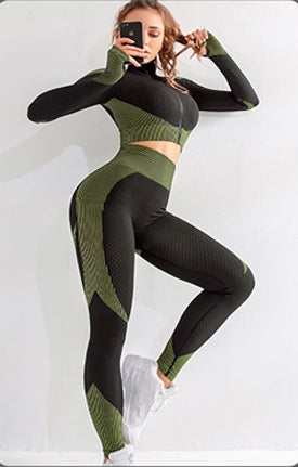 Ensembles de yoga d'entraînement sans couture, leggings pour femmes