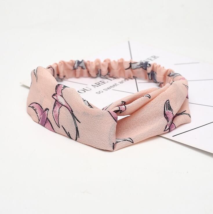 Kvinnor retrostil hårband blommigt tryck pannband Cross