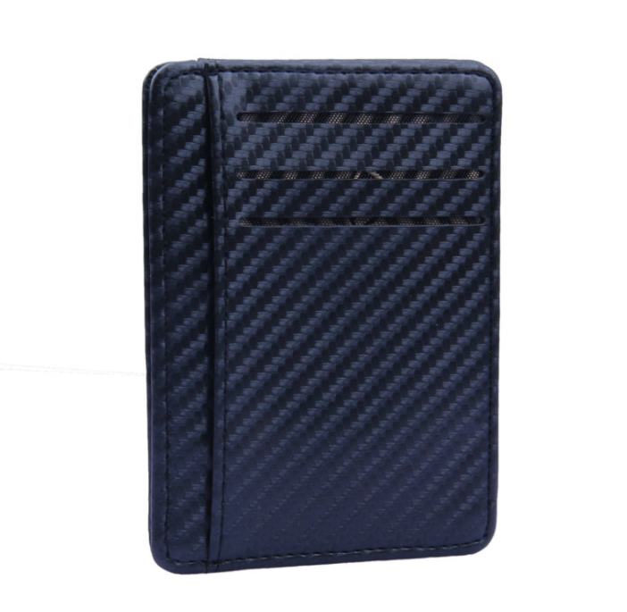 Portefeuille en cuir Pu en Fiber de carbone, nouvelle mode, Mini portefeuilles minces pour hommes d'affaires, porte-carte d'identité de crédit avec porte-monnaie Anti-chef RFID