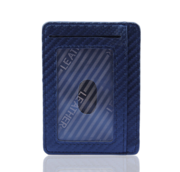 Portefeuille en cuir Pu en Fiber de carbone, nouvelle mode, Mini portefeuilles minces pour hommes d'affaires, porte-carte d'identité de crédit avec porte-monnaie Anti-chef RFID