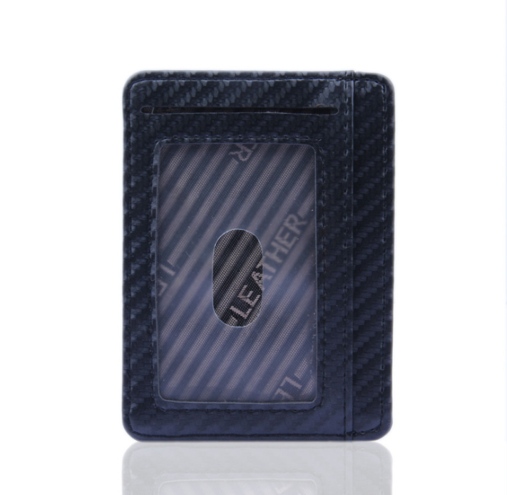 Portefeuille en cuir Pu en Fiber de carbone, nouvelle mode, Mini portefeuilles minces pour hommes d'affaires, porte-carte d'identité de crédit avec porte-monnaie Anti-chef RFID