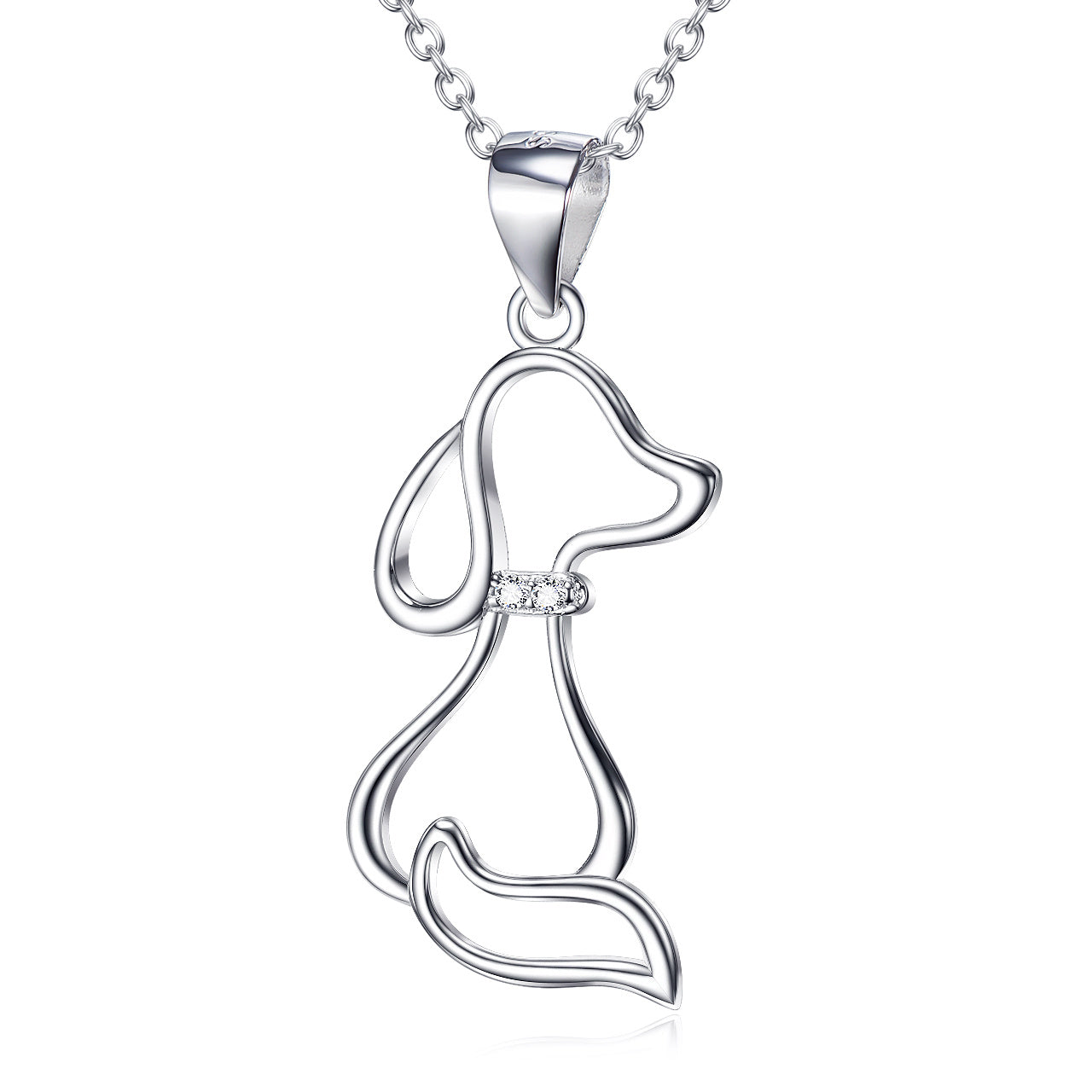 Halsband med hund i 925 sterlingsilver för damer