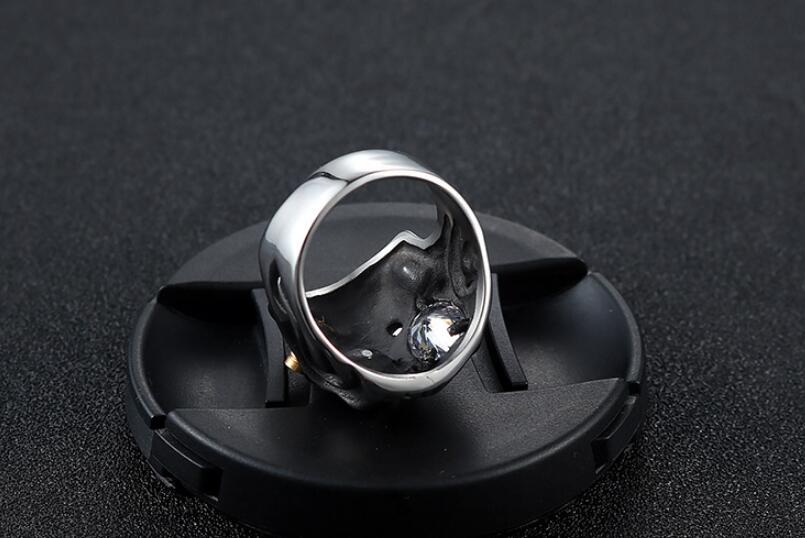 Bague en acier tête de mort, bijoux Punk personnalisés pour hommes