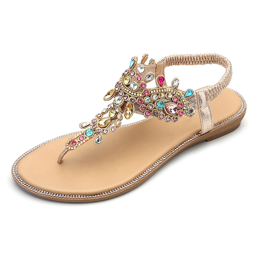 C it all Crystal Embellished Low Heel Sandals – Gold EU 36-42