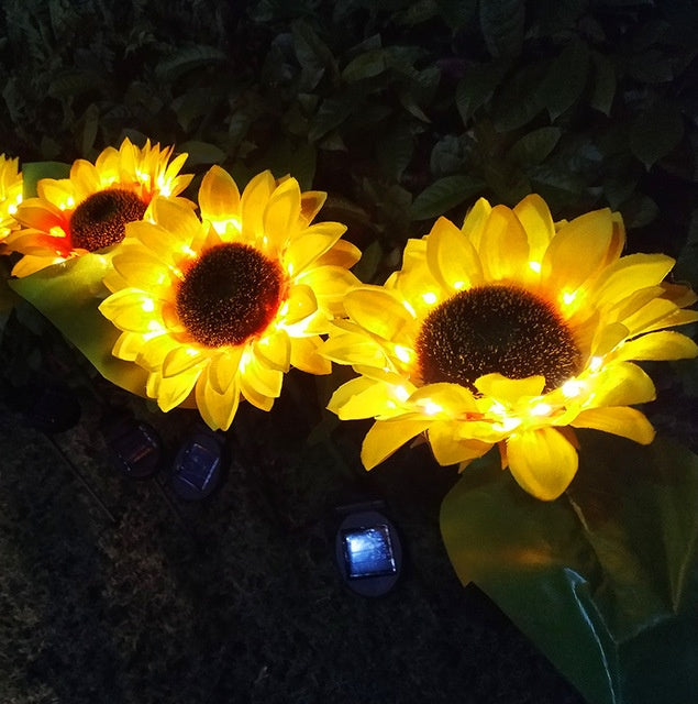 LED Solar Solros Lampor Solar Ljus Dekorativa ljus utomhus trädgård gräsmatta lampa Uteplats veranda trädgård Trädgård dekoration