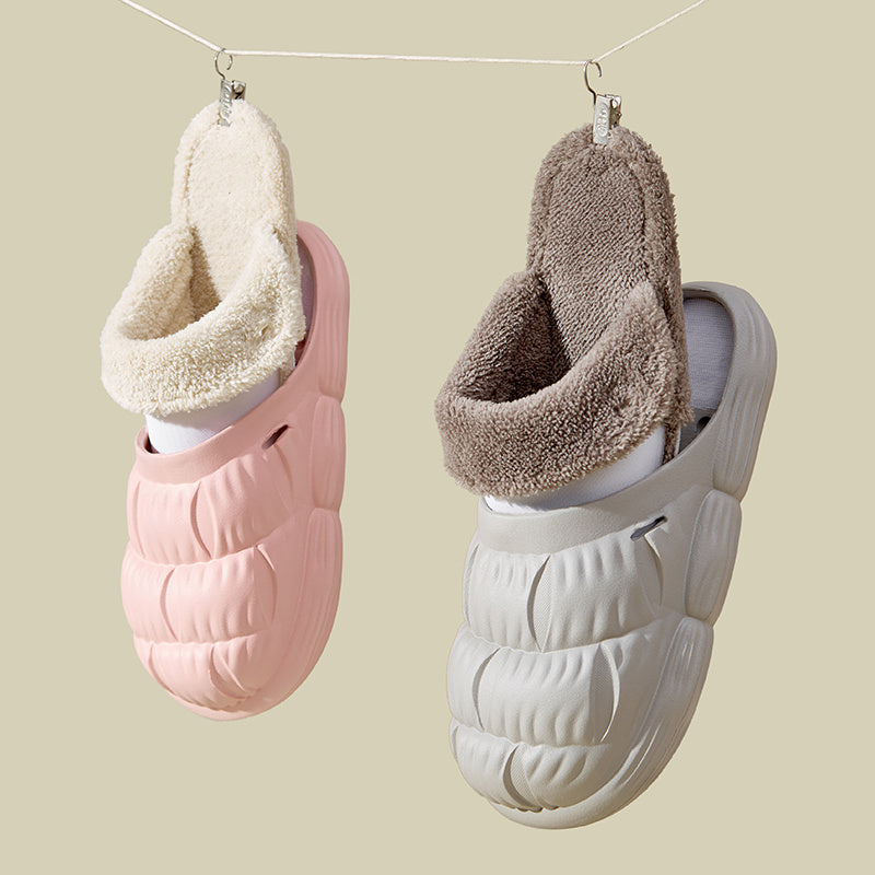 Removable Fluffy Slippers - Warm Fuzzy Shoes - Indoor Collection