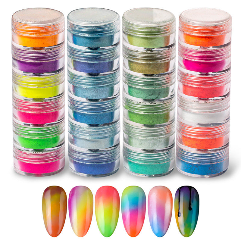 6-Color Pearl Powder Set - Fluorescent Firework 36 Months | 1g Each Glitter Collection
