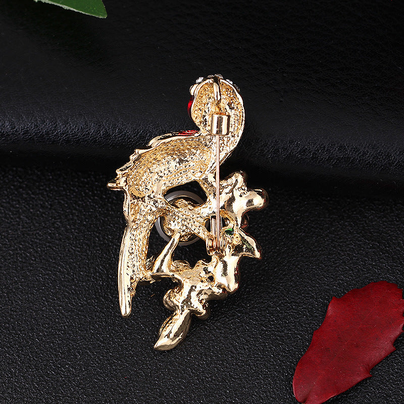Elegant Bird Pearl Brooch