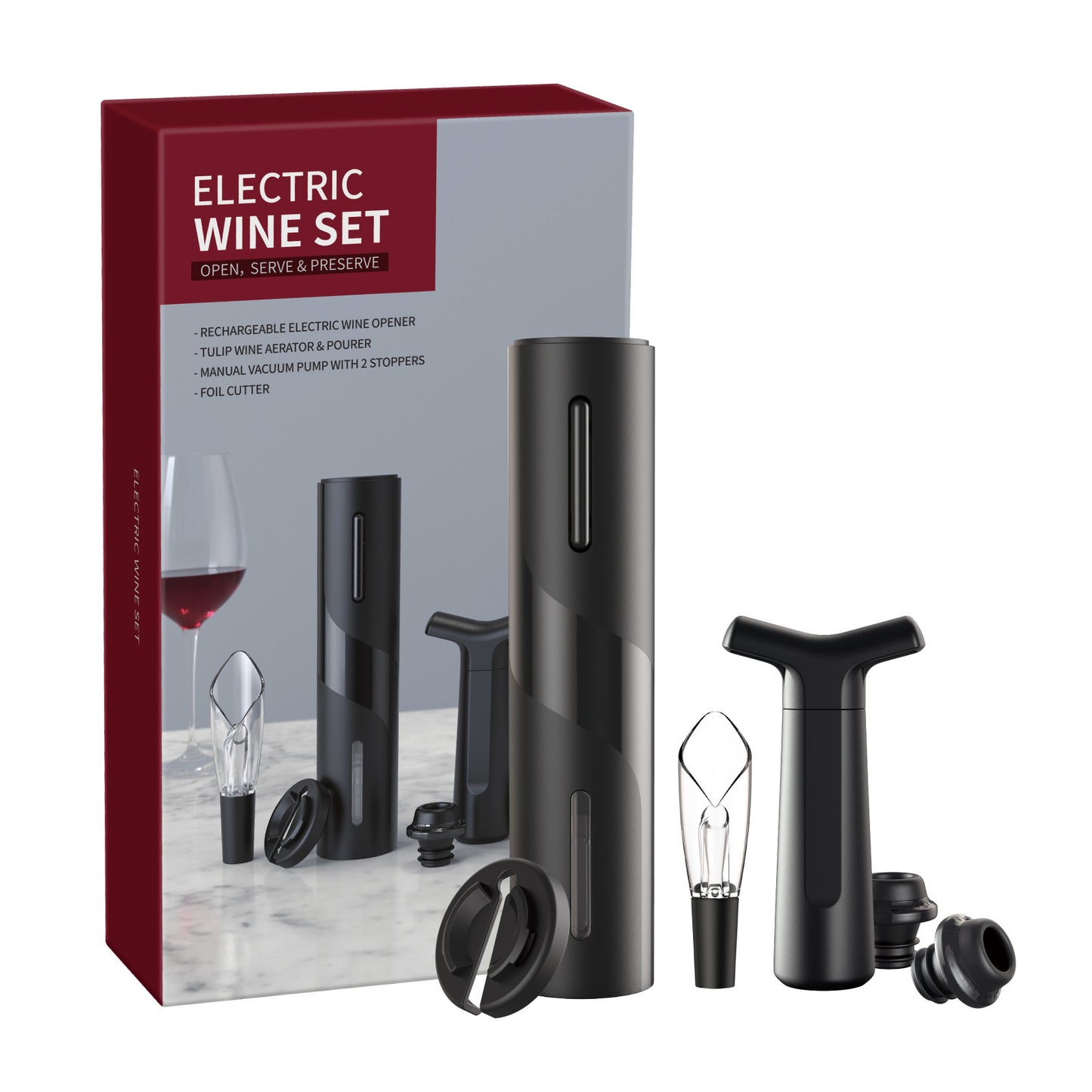 Electric Wine Opener Corkscrew Foil Cutter Set Automatic High-End Bottle Opener for Wine Kitchen