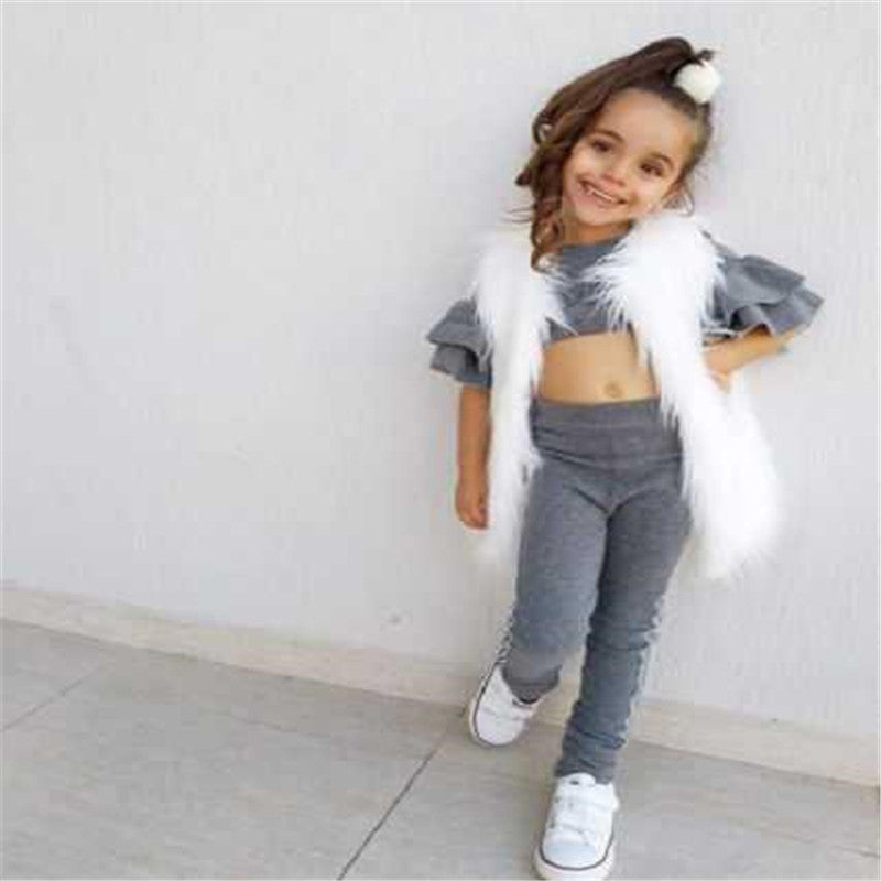 Autumn Kids Baby Girls T-Shirt Pants Outfits - 2P