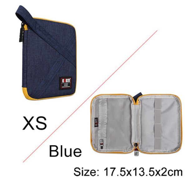 Kompatibel med Apple, BUBM Travel Universal Cable Organizer Elektroniktillbehör Fodral Gadgetväska för USB, telefon, laddare och kabel, Passar för ipad
