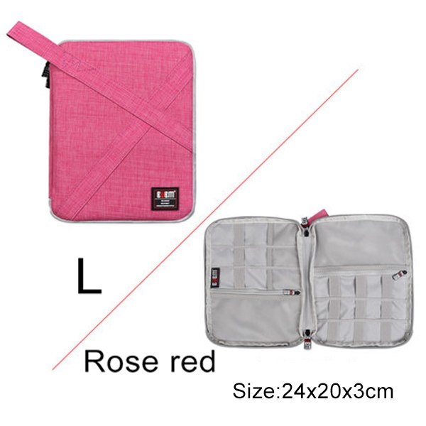 Kompatibel med Apple, BUBM Travel Universal Cable Organizer Elektroniktillbehör Fodral Gadgetväska för USB, telefon, laddare och kabel, Passar för ipad