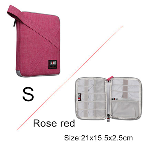 Kompatibel med Apple, BUBM Travel Universal Cable Organizer Elektroniktillbehör Fodral Gadgetväska för USB, telefon, laddare och kabel, Passar för ipad