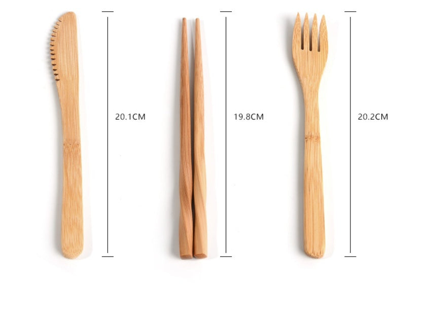 Holiday Travel Bamboo Utensils Set