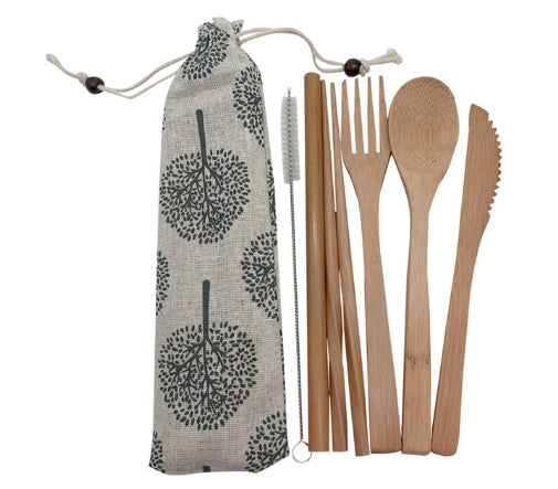 Holiday Travel Bamboo Utensils Set