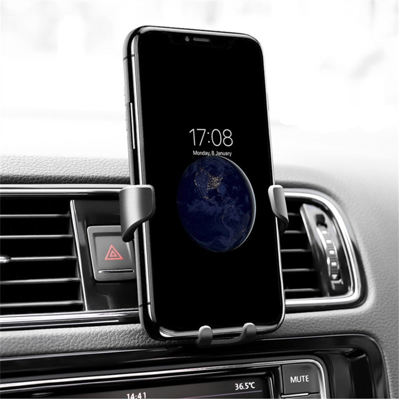 Biltelefonhållare för telefon i bilen luftventilfäste Stativ Ingen magnetisk mobiltelefonhållare Universal Gravity Smartphone Mobilstöd
