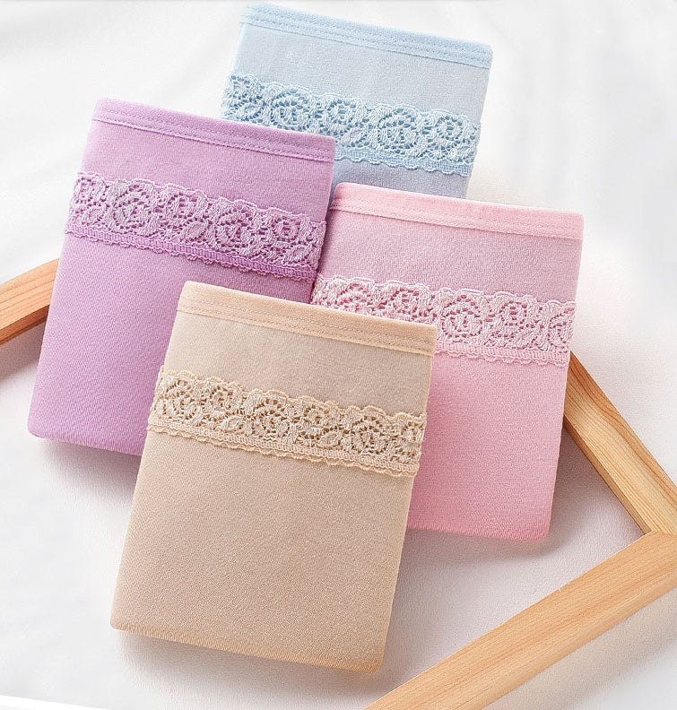4 Physiological Underwear Women''s Waist Cotton Aunt Menstrual Period Leak-proof Girl Warm Breathable Triangle Health Pants
