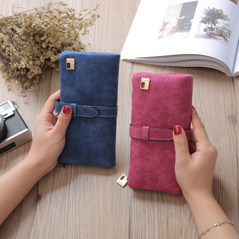 Leather Zipper Long Women's Wallet