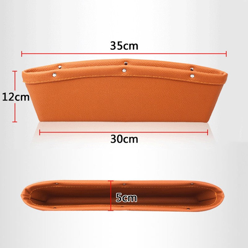Car Organizer Box Caddy Catcher PU Läder Seat Gap Storage Bag