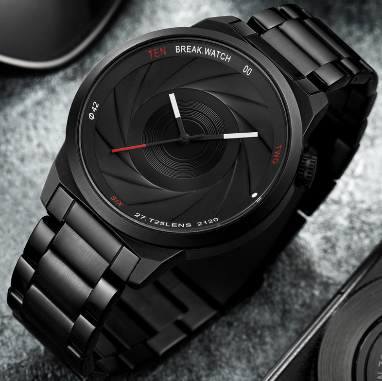 BREAK photographe série Unique appareil photo Style bracelet en acier inoxydable hommes femmes décontracté mode Sport Quartz moderne cadeau montres-bracelets