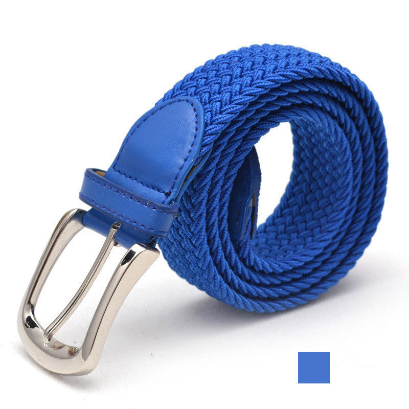 Unisex Braided Elasticated Stretch Canvas Student Belt - Flexible Comfort