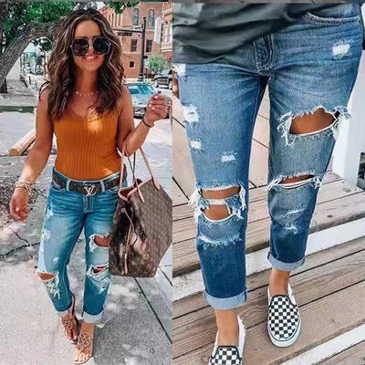 Rippade jeans personlighet kvinnor