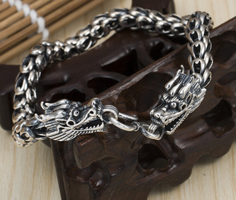 S925 silver djärvt dominerande armband för mäns kran