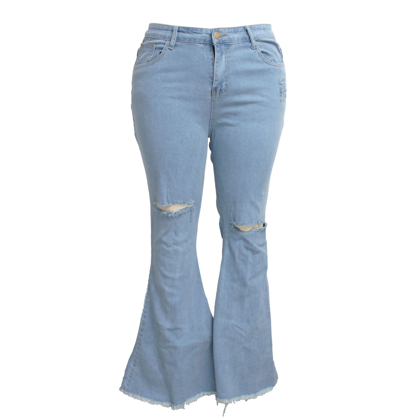 Jeans uniques à la mode, pantalons extensibles de grande taille à cloche