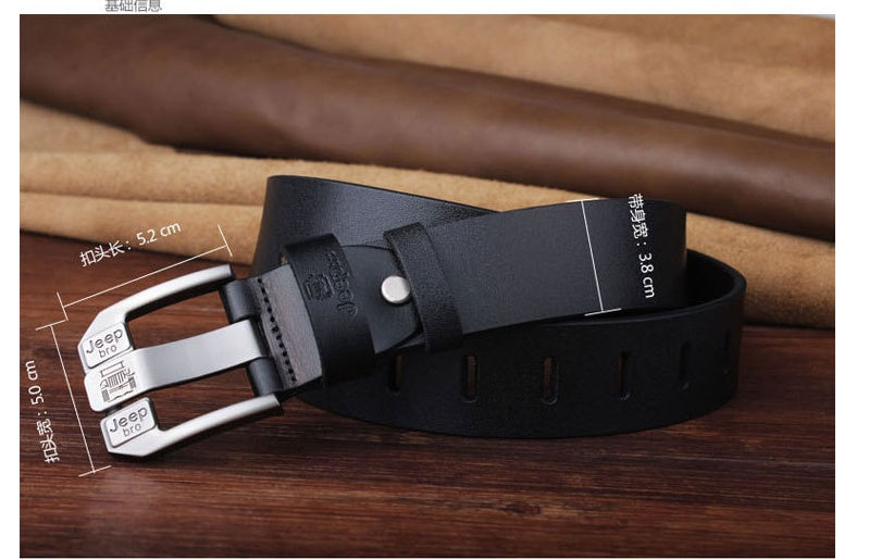 Men's Plus Size Leather Belt Long Cowhide Pin Buckle - Inclusive Confidence