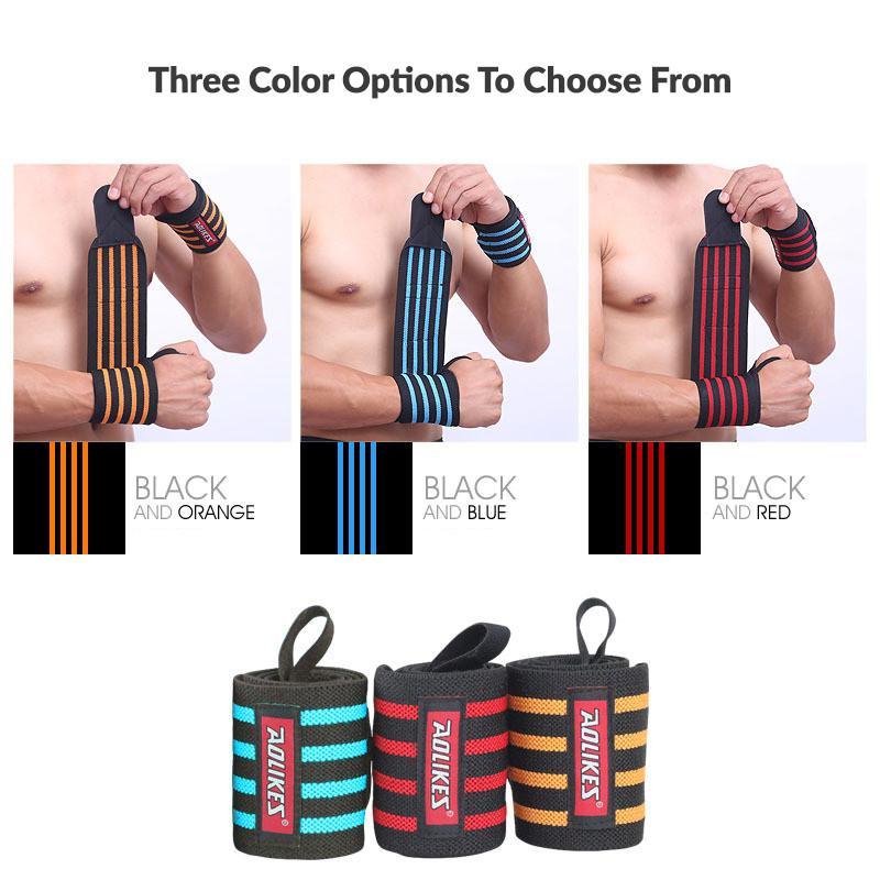 Aolikes® Power Wrist Wraps (Patented) - Professional Weightlifting Support for CrossFit, MMA & Strength Training
