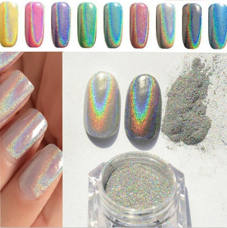 Rainbow Mirror Powder - UV TOP COAT Required | Eyeshadow Stick Application