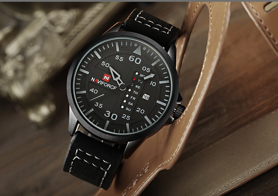 Top marque de luxe NAVIFORCE hommes montres de sport hommes Quartz Date horloge homme en cuir armée militaire montre-bracelet Relogio Masculino