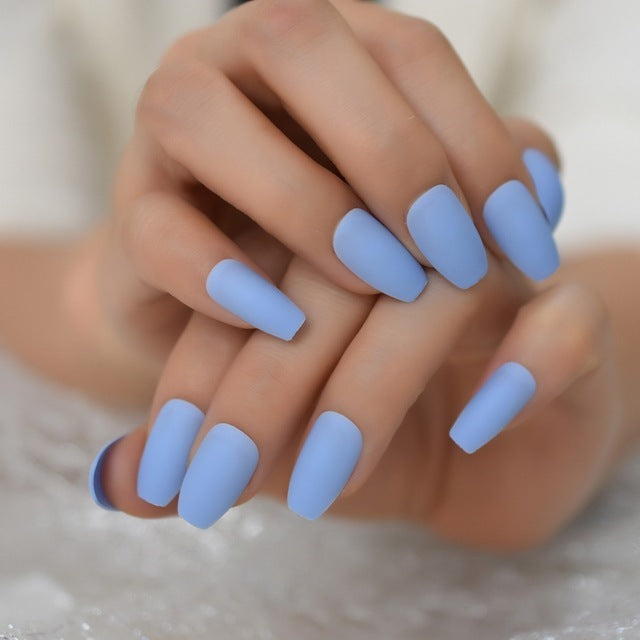 Nude Extra Long Press-On Nails - 24pcs UV Gel Cover | Glossy Plastic Tip 30 Seconds