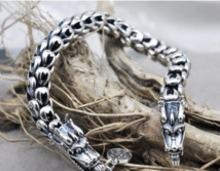 S925 silver djärvt dominerande armband för mäns kran