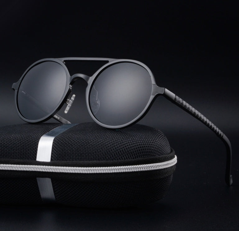 Lunettes de soleil polarisées Vintage pour hommes, monture ronde, à la mode, en aluminium et magnésium, pour la conduite, nouvelle collection