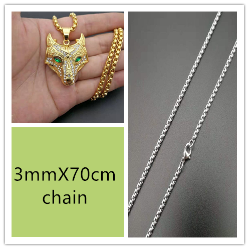 Collier en acier inoxydable pour hommes, couleur or, pendentif tête de loup Viking avec chaîne glacée, Talisman nordique, bijoux ethniques