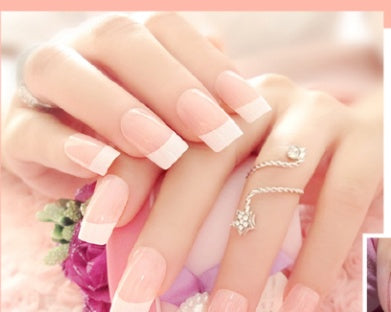 Professional French Long Nail Patches - Normal Specifications | Finished Nail Art Effect